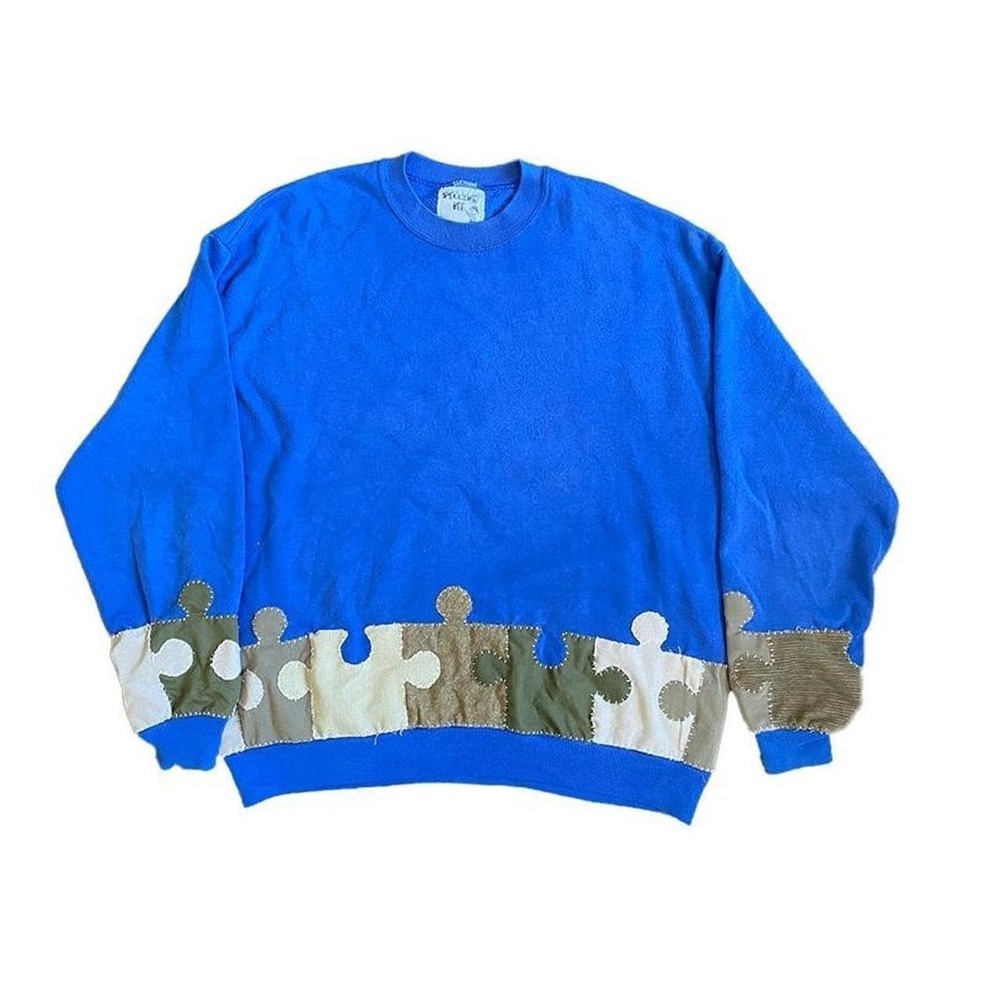 Hand made Hand sewn puzzle crewneck